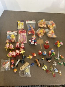 89 Vintage Clown Cake Cupcake Plastic Decorations Balloons ballerina cars wilton - Picture 1 of 20
