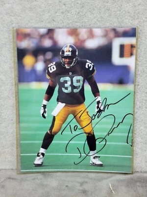 Antigo NFL Football Pittsburgh Steelers Darren Perry #39 8,25" x 10" - Foto assinada - Imagem 1 de 4