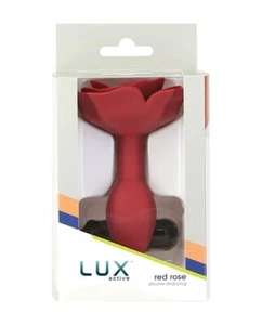 Lux Active Red Rose Base butt plug Flexible & Smooth Silicone Tapered anal plug - Picture 1 of 6