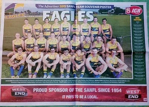 THE ADVERTISER 2015 SANFL TEAM SOUVENIR POSTER - EAGLES - ADELAIDE - Bild 1 von 1