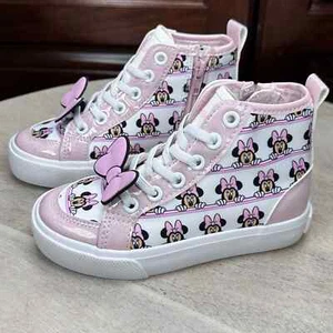 Ground Up Disney Minnie Mouse Girls Shoes Size 11 Pink White High Top Bow NEW - Picture 1 of 8