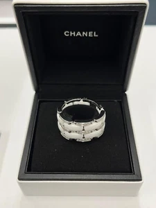 CHANEL Ultra Diamond 18ct White Gold Ring & Ceramic A12822 - Picture 1 of 6