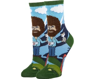 Oooh Yeah Women's Novelty Crew Socks, Funny Socks for Bob Ross, Holiday Socks - Picture 1 of 3