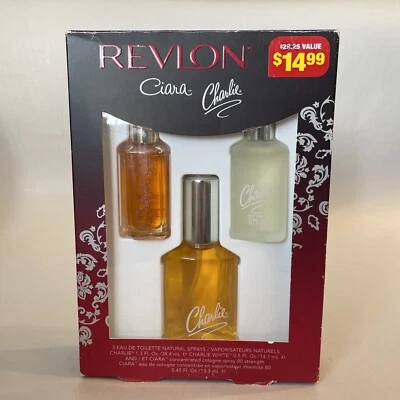 Charlie Ciara por Revlon EDT Perfume JUEGO DE 3 PIEZAS Spray para Mujer 1.3, 0.5, 0.45 OZ NUEVO EN CAJA Foto 1 de 4