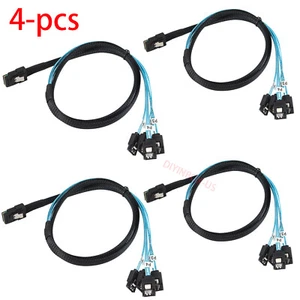 4-pcs Mini SAS to 4-SATA SFF-8087 Multi-Lane Forward Breakout Internal Cable 1M - Picture 1 of 10