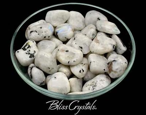 1 Piedra Lunar Blanca Caída con Turmalina Negra también conocida como Piedra Lunar Arco Iris #WM54 - Imagen 1 de 1