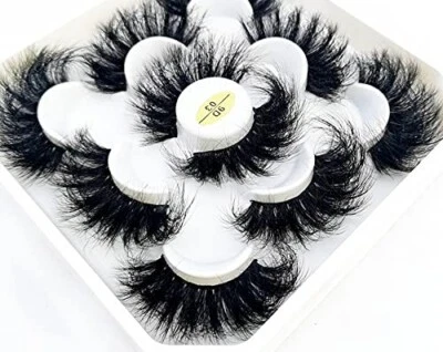 New 5 Pairs 25 mm 3d Mink Lashes Bulk Faux with Custom Natural Mink Lashes - Image 1 of 4
