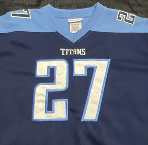 VTG Reebok Tennessee Titans Eddie George Jersey Youth XL NFL #27 Blue Sewn Y2K - Picture 1 of 10
