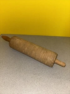 Vintage Lg Primitive Lefse Rolling Pin 16” Solid Wood Farmhouse Rustic See Pics - Picture 1 of 7