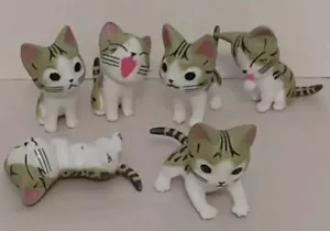 Kimkoala Cartoon Variety Position Miniature Feline Figure Set Of 6 - Picture 1 of 6