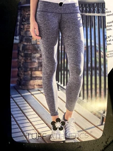 NEW TUFF ATHLETICS Womens Elastic Waist w/Pocket Grey Heathered Leggings Pants L - Picture 1 of 2