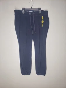 Abercrombie & Fitch Mens Sweatpant Joggers Navy Blue Size Large Drawstring Thin - Picture 1 of 7