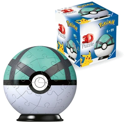 Rompecabezas Ravensburger Pokemon Pokeball Net Ball 3D para adultos y niños de edad Foto 1 de 4