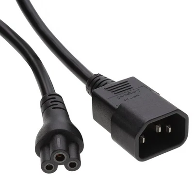 1m IEC Plug C14 to Cloverleaf Plug C5 Converter Adapter Power Cable [006966] - Image 1 of 4