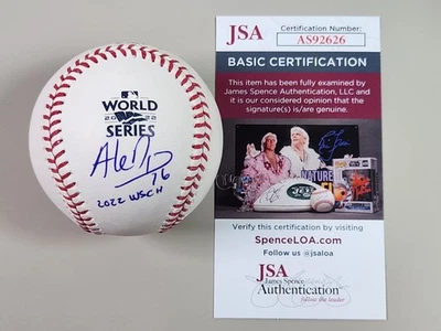 Aledmys Diaz Signed 2022 World Series Baseball JSA COA WS Champs Astros B - Image 1 of 4