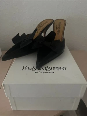 Yves Saint Laurent shoes women size 36.5 slip-on mules with bow - Image 1 of 4