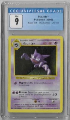 CGC 9 Mint Haunter 29/102 Shadowless Base Set Pokemon Card - Image 1 of 2