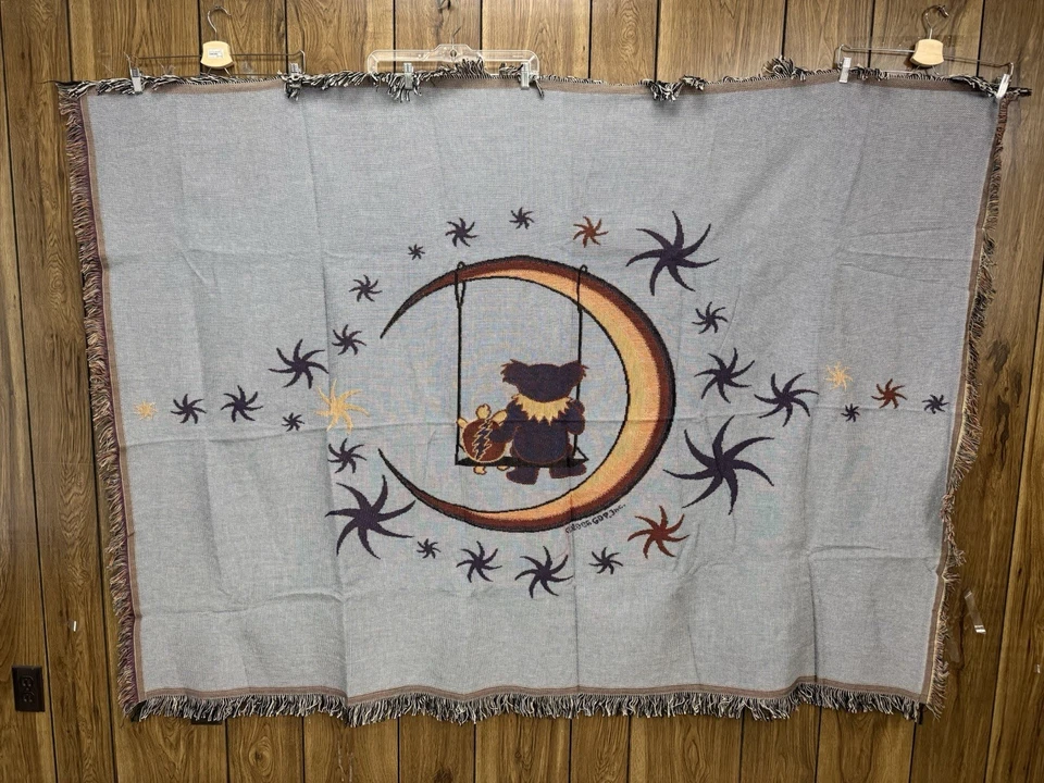 VINTAGE Grateful Dead Moon Swing Woven Cotton Blanket RARE 53in X 72in - Image 1 of 1