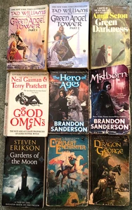 Fantasy Book Lot, 9 Great Books in Poor Condition, Sanderson, Erikson & more - Picture 1 of 6