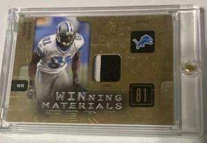 2009 Calvin Johnson Winning Materials 3 Color Game Used Jersey Relic SP #/99 - Picture 1 of 6