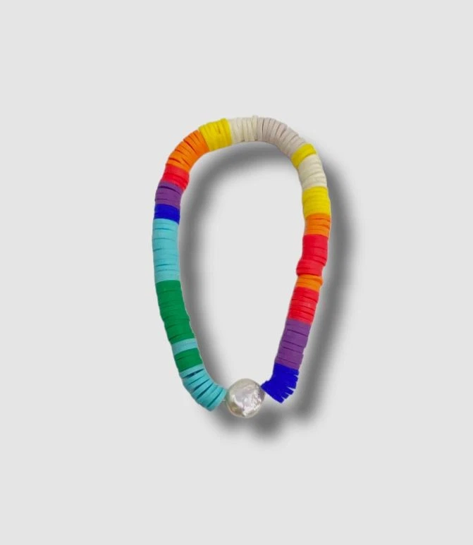 Pulsera sin cordones Dannijo para mujer azul arco iris Alana perlas con cuentas Foto 1 de 1