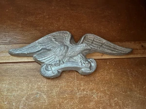 Vintage schwer silberfarben Metall amerikanischer Adler Symbol Medaillon oder Wandbehangi - Bild 1 von 6
