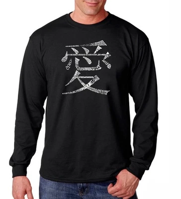 Camiseta LA Pop Art Hombre Word Art Love In 44 Idiomas Manga Larga Cuello Redondo Talla L Foto 1 de 4