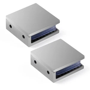 Square Frameless Clamp Connector for Shower Door Fixed Panel, Wall-to-Glass C... - Picture 1 of 9