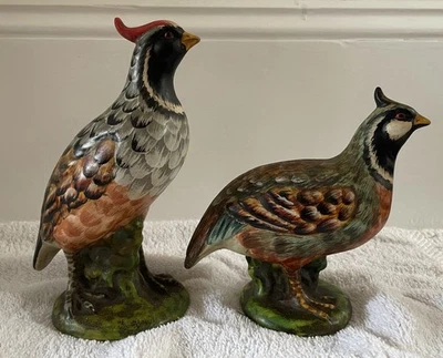 Cerámica de codorniz pintada a mano vintage hecha en Italia firmada y numerada S02 y S03 Foto 1 de 4