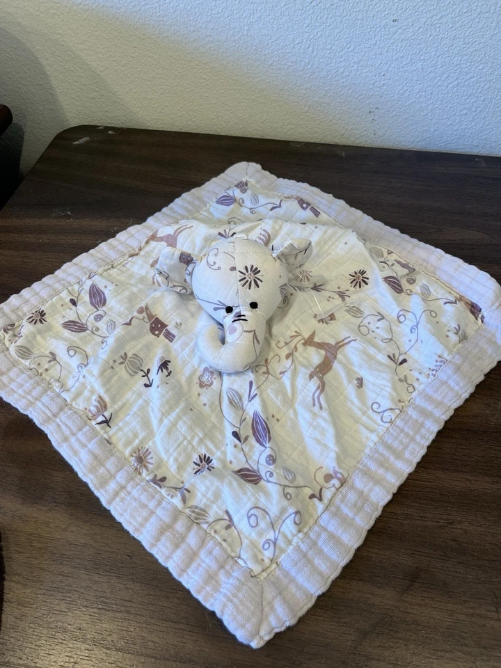 Aden Anais Elephant Lovey  OWL Security Blanket Purple deer - Image 1 of 1