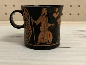 Taza de café espresso clásica mitología griega vajilla terracota arcilla roja vintage - Imagen 1 de 14