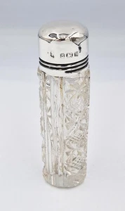 EDWARDIANISCHER DUFTFLAKON STERLINGSILBER MIT GLASDECKEL Birmingham 1905 - Bild 1 von 5