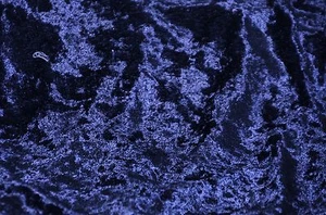 VELVET PANNE CRUSHED BACKDROP VELOUR STRETCH FABRIC 60" WIDE NAVY BY THE YARD - Picture 1 of 1