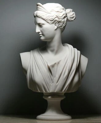 ARTEMIS DIANA Büste Kopf Griechische Römische Göttin Statue Skulptur Gussmarmor  - Bild 1 von 4