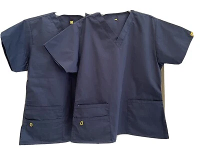 Conjunto Médico WonderWink Para Mujer M Top/S Pantalón Carga Azul Marino (¡2 tops 1 Parte Inferior!) Foto 1 de 4