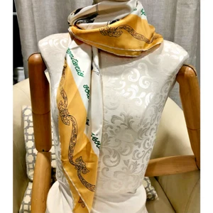 "Sciarpa Donna Bianca Gialla Bandana Tema Italia Porto Ercole Europe 34"" X 34" - Foto 1 di 11