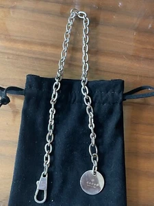 GUCCI STERLING SILVER CHUNKY CHAIN DANGLING DISC BRACELET & NECKLACE - Picture 1 of 5