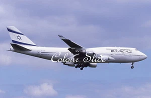 EL AL Boeing 747-412 4X-ELE, LHR, 6.15, diapositiva a color, avión de aviación - Imagen 1 de 1