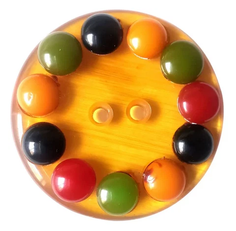Applejuice Bakelite Vintage Button with Multi-Color Dots "Gumdrops"! Cover