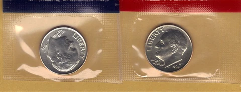 1994-P & D UNCIRCULATED BU ROOSEVELT DIMES IN MINT SET CELLO (2 coins) Cover