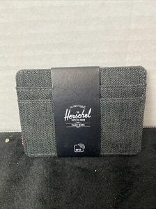 The Herschel Supply Co Brand Charlie Wallet Black Denim RFID NEW - Picture 1 of 2