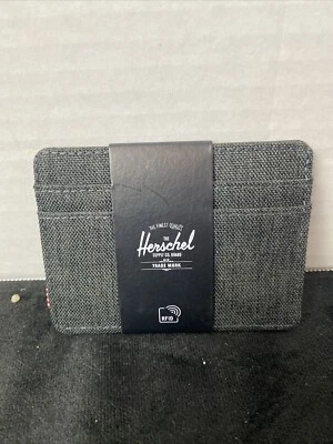 The Herschel Supply Co Brand Charlie Wallet Black Denim RFID NEW - Image 1 of 2