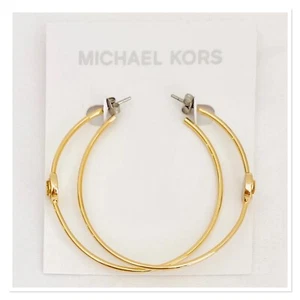MICHAEL KORS MK Fashion Gold-Tone Brass Hoop Earrings $115.00 - Picture 1 of 9