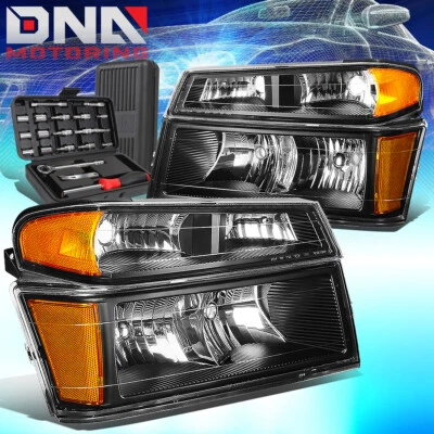 PARA CHEVY COLORADO/GMC CANYON 2004-2012 NEGRO/ÁMBAR FARO PARACHOQUES LÁMPARA + HERRAMIENTAS Foto 1 de 4