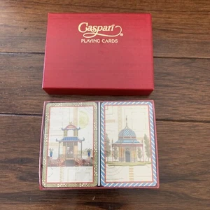 Caspari NUEVO Pabellones de Jardín Sellado Cartas Doble Baraja En Caja Original - Imagen 1 de 4
