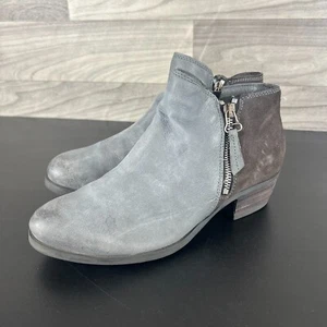 Miz Mooz Booties Women's EUR 40 Gray Leather Double Zipper Ankle Heeled Boots - Picture 1 of 18