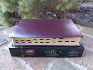 Oxford 1945 edition Burgundy Leather Old Scofield KJV Study Reference Bible - Picture 1 of 14