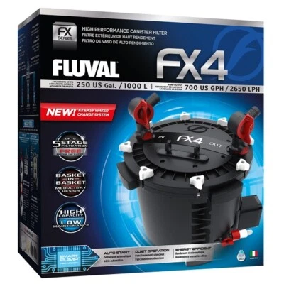 Filtro contenitore esterno Fluval FX4 - Supporto di filtrazione serbatoio pesci acquario marino - Immagine 1 di 4