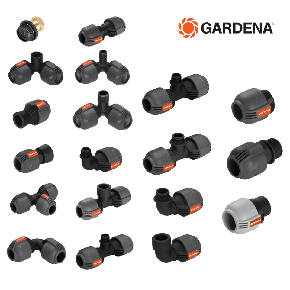 Gardena Sprinklersystem Verbinder T-Stück L-Stück Winkelstück Endstück Adapter - Bild 1 von 1