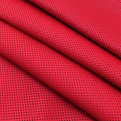 Piel de canguro genuina roja mate perforada Foto 1 de 4